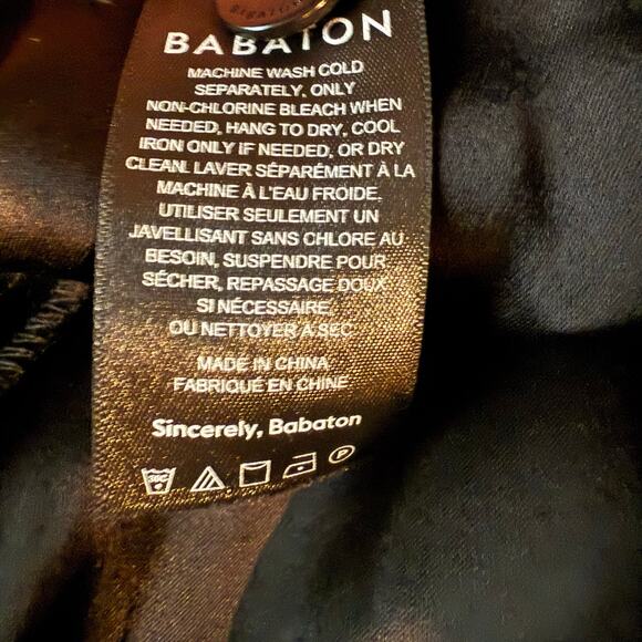 Babaton Aritzia Vogue Satin Pant Women's Size 0 Black High-Rise Pleated Straight - Picture 8 of 10